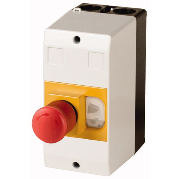 Insulated enclosure, IP65_x, +emergency switching off mushroom push-button, for PKZ01 image 1