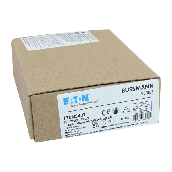 Fuse-link, high speed, 65 A, AC 660 V, size 0000, 19 x 17 x 80 mm, gR, IEC image 14