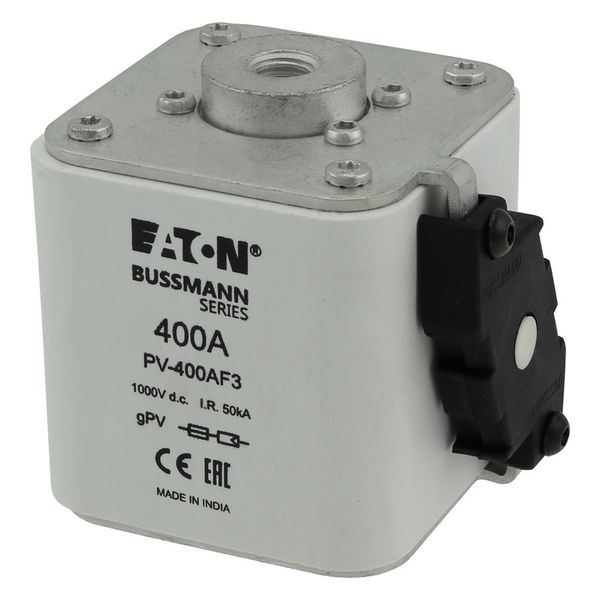 Fuse-link, high speed, 400 A, DC 1000 V, size 3, 76 x 92 x 91 mm, gPV, IEC, UL, single indicator image 9