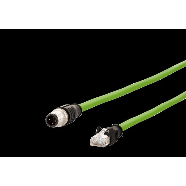 M12 Industrial Ethernet cable, D-coded, 10.0 m, M12 plug straight - RJ image 1