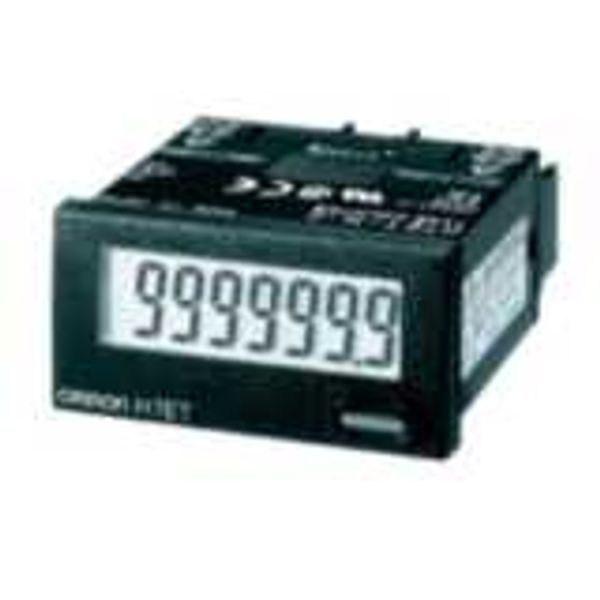 Time counter, 1/32DIN (48 x 24 mm), self-powered, LCD, 7-digit, 999999 image 1