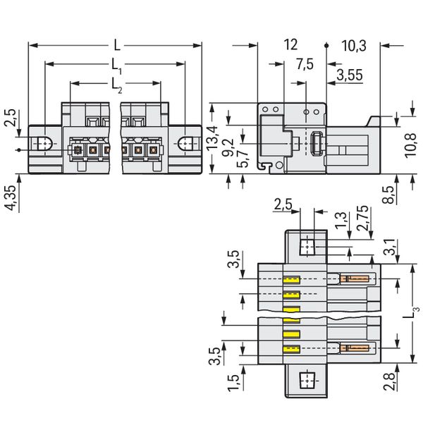 1-conductor male connector CAGE CLAMP® 1.5 mm² light gray image 4