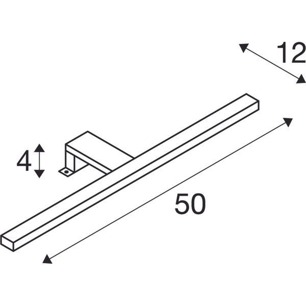 DORISA LED Mirror light, long, chrome,  4000K, IP44 image 2