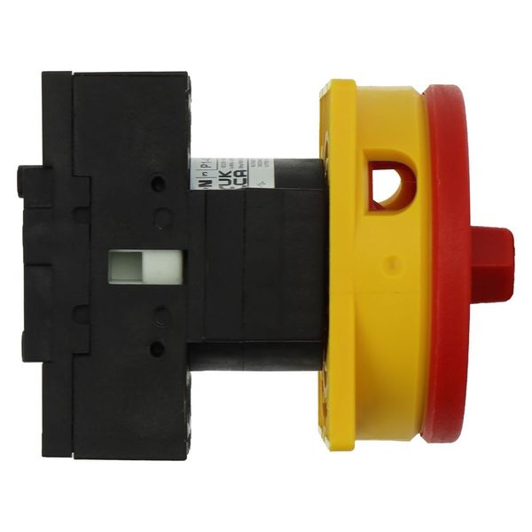 On-Off switch, P1, 40 A, flush mounting, 3 pole, Emergency switching off function, With red rotary handle and yellow locking ring, Lockable in the 0 ( image 12