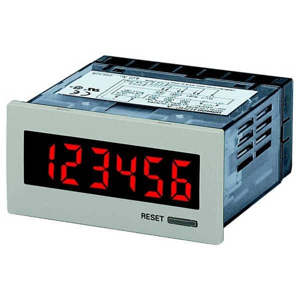 Total counter, DIN72x36 mm, 12 to 24 VDC, LCD, 8-digit, 30cps or 5kcps, NPN/PNP input, manual reset H7HP2003B image 1