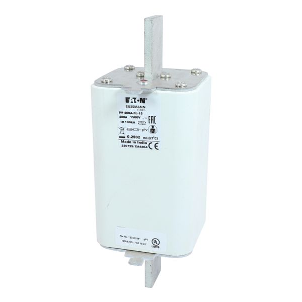 Fuse-link, high speed, 400 A, DC 1500 V, 3L, 75 x 205 mm, gPV, IEC, UL, with indicator image 3