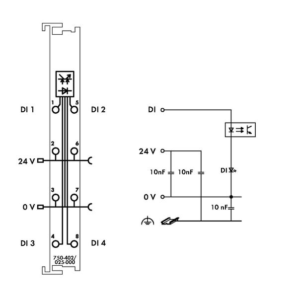 4-channel digital input 24 VDC 3 ms light gray image 4