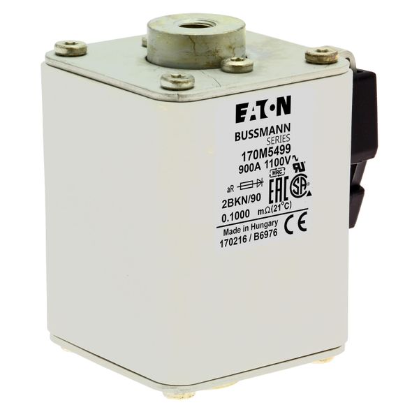 Fuse-link, high speed, 900 A, AC 1100 V, size 2, 61 x 77 x 91 mm, aR, IEC, UL, single indicator image 24