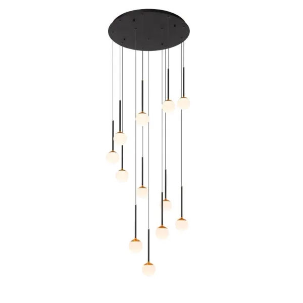 Lucide CALINA - Hanging lamp - Ø 69.9 cm - LED Dimming. - 12x7.2W 2700K - Black image 1