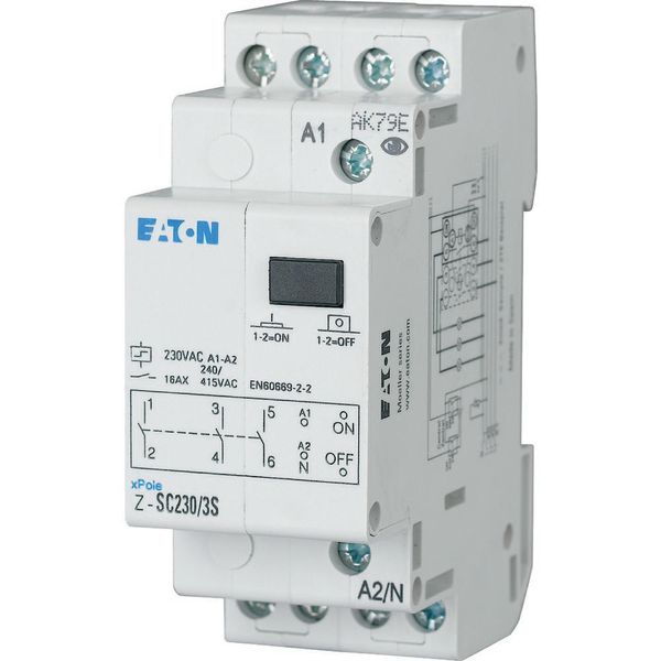 Impulse relay +central control, 24AC, 1S, 16A, 50/60Hz, 1SU image 2