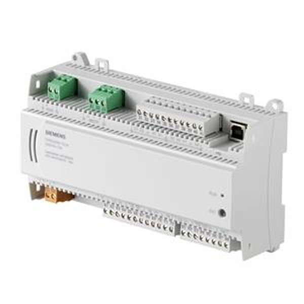 DXR2.M18-101A - Compact room automation station, BACnet/MSTP, 24 V, DIN housing, 2 DI, 4 UI, 4 AO, 8 triac, (Fancoil, Radiant ceilling, Radiator, image 1