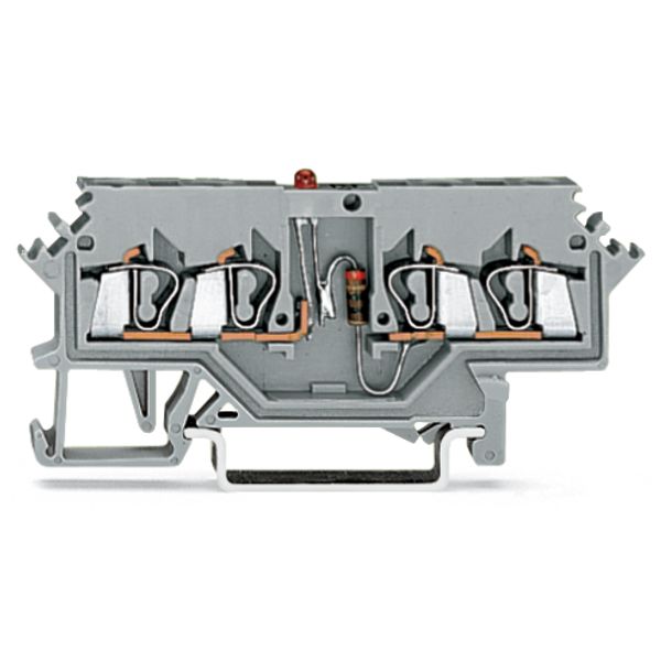 Component terminal block 4-conductor LED (red) gray image 3