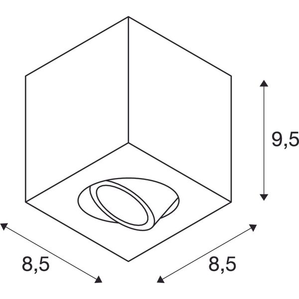 TRILEDO SQUARE CL surface-mounted downlight,LED,6W,38ø,3000K image 3