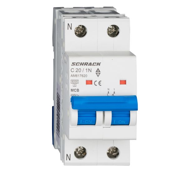 Miniature Circuit Breaker (MCB) AMPARO 6kA, C 20A, 1+N image 1