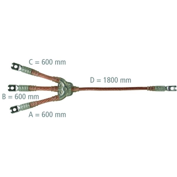 Three-pole earthing and short-circuiting cable 120mm² with crimped cab image 1