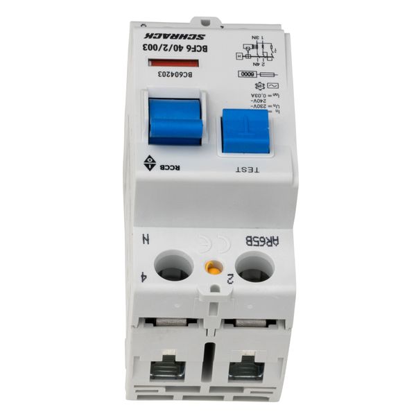 Residual current circuit breaker 40A, 2-p, 30mA,type AC, 6kA image 2