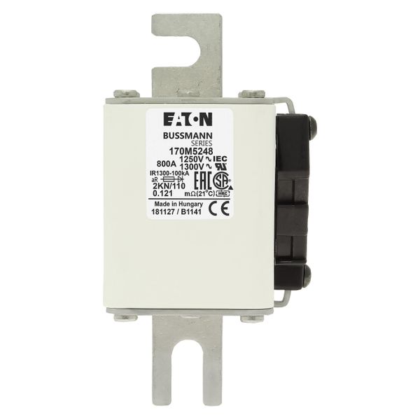 Fuse-link, high speed, 800 A, AC 1250 V, size 2, 61 x 77 x 138 mm, aR, DIN, IEC, single indicator image 15