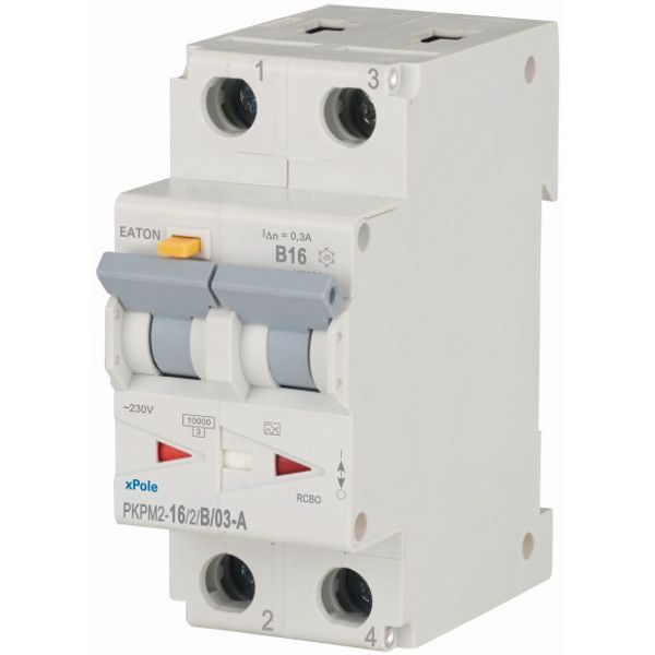 RCD/MCB combination, 16 A, 300 mA, MCB trip characteristic: B, 2p, RCD trip characteristic: A image 3