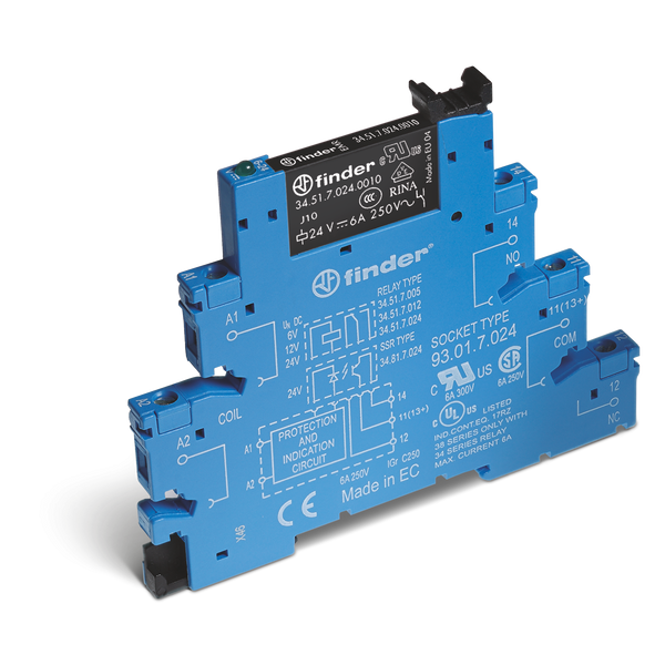 Rel. interface EMR screw 6,2mm.1CO 6A/12VDC/SEN/AgSnO2 (38.51.7.012.4050) image 2