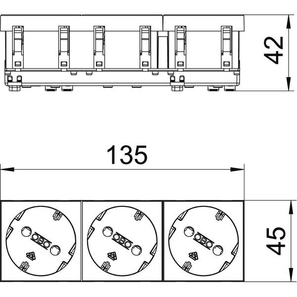 STD-D3S MZGN3 Socket 33°, triple protective contact 250V, 10/16A image 2