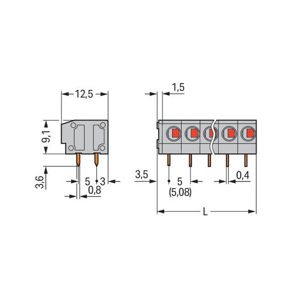 PCB terminal block 2.5 mm² Pin spacing 5/5.08 mm gray image 6