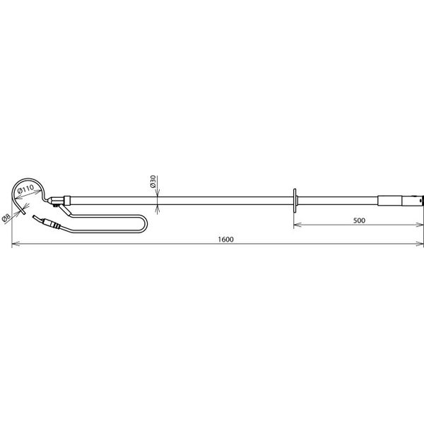 Discharge device w. ring hook L 1600mm w. plug-in coupl. cable 16mm² L image 2