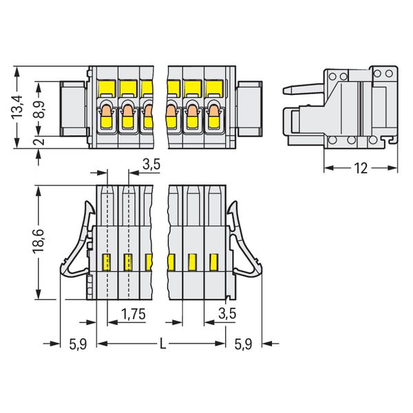 1-conductor female connector CAGE CLAMP® 1.5 mm² light gray image 4