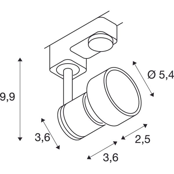 PURI Lamp head, GU10, max. 50W, incl. 3P.-adapter, white image 1