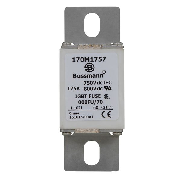 Fuse-link, high speed, 125 A, DC 750 V, size 000, 24 x 36 x 96 mm, aR, IEC, UL image 7