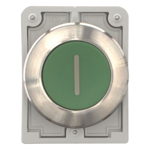 Pushbutton, RMQ-Titan, flat, maintained, green, inscribed, Front ring stainless steel image 4