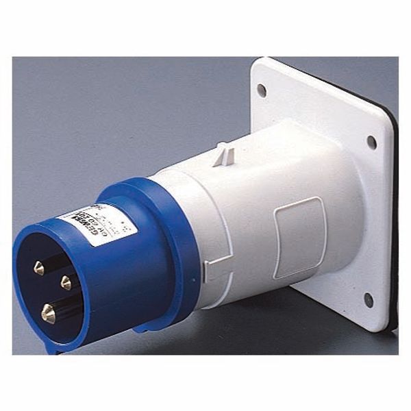 STRAIGHT FLUSH MOUNTING INLET - IP44 - 2P+E 16A 200-250V 50/60HZ - BLUE - 6H - SCREW WIRING image 2
