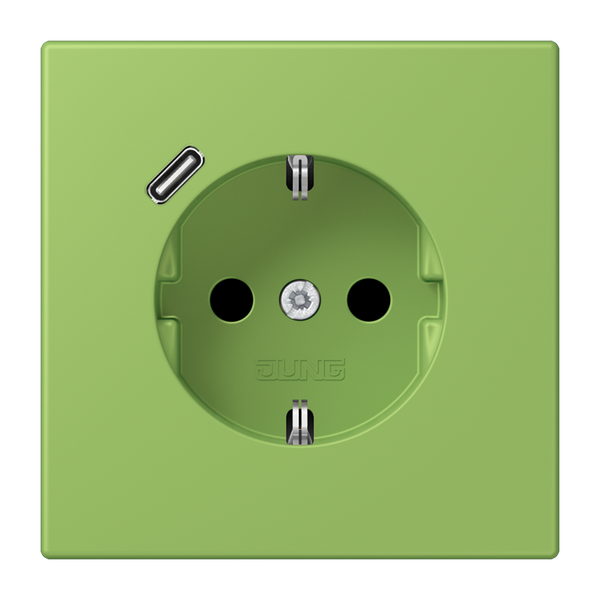 SCHUKO socket with USB type C LC32051 LC1520-18C220 image 1