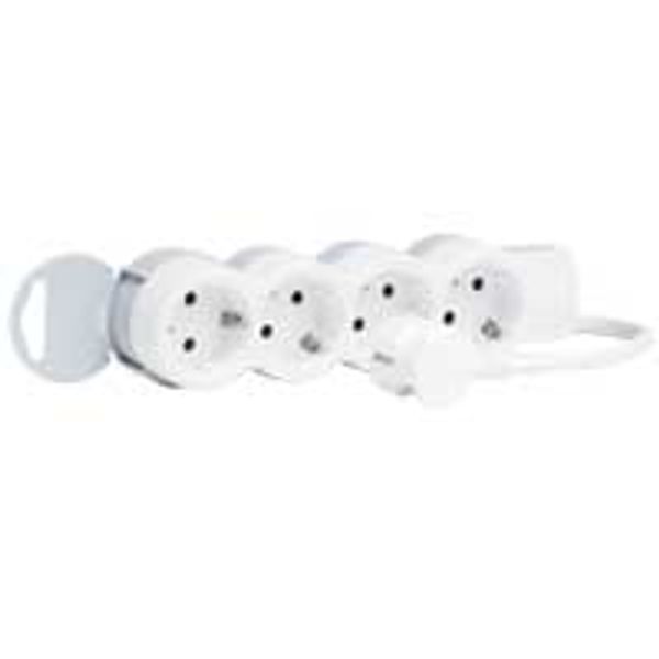 Multi-outlet extension - 4x2P+E - 5 m cord image 1