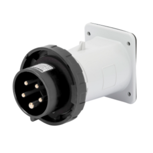STRAIGHT FLUSH MOUNTING INLET - IP67 - 3P+N+E 16A 480-500V 50/60HZ - BLACK - 7H - SCREW WIRING image 1