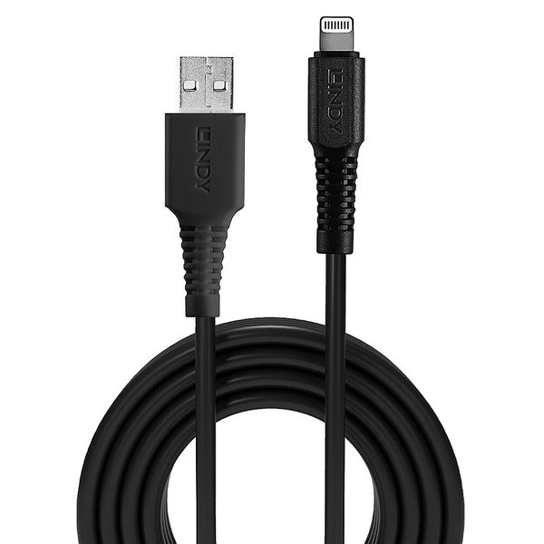 1m USB Type A to Lightning Cable, Black USB Type A Male to Lightning Male image 2