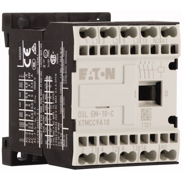 Contactor, 230 V 50 Hz, 240 V 60 Hz, 3 pole, 380 V 400 V, 4 kW, Contacts N/O = Normally open= 1 N/O, Spring-loaded terminals, AC operation image 4