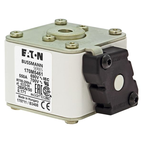 Fuse-link, high speed, 550 A, AC 690 V, size 2, aR, IEC, UL, single indicator image 6