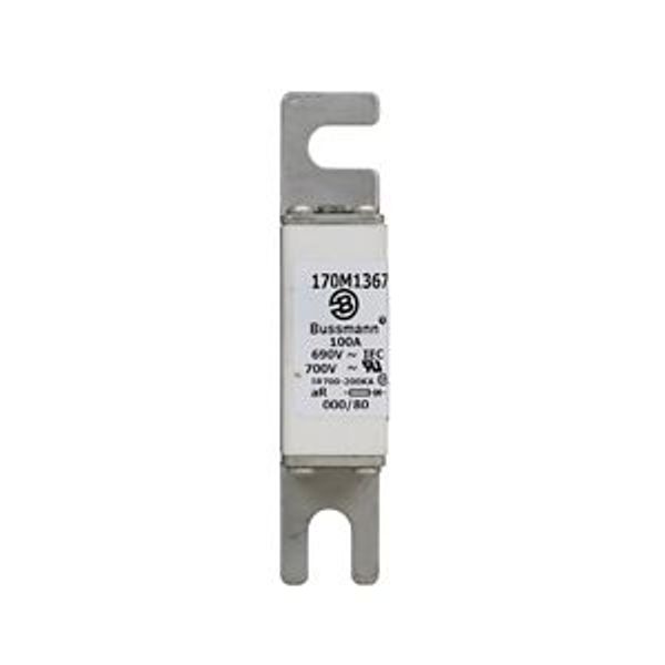 Fuse-link, high speed, 100 A, AC 690 V, DIN 000, 21 x 40 x 100 mm, aR, DIN, IEC, single indicator image 5