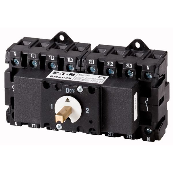 Changeover switch, QM, 40 A, 2 x 3 pole + N (switched), without rotary image 1