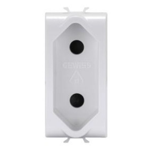 ISRAELI STANDARD SOCKET - OUTLET 250V ac - 2P 10A - 1 MODULO - GLOSSY WHITE - ANTIBACTERIAL - CHORUSMART image 1