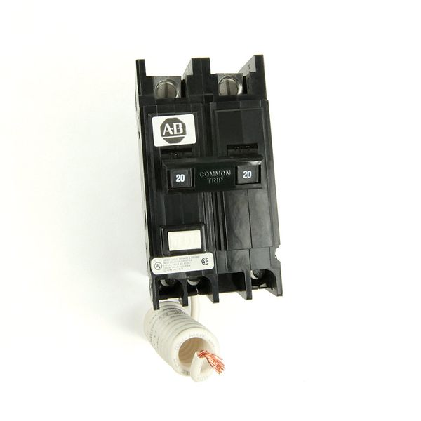 Allen-Bradley 1492-MCGAT120 1492-MC Thermal-Magnetic Miniature Circuit Breakers, 1492 Miniature Circuit Breaker, 120 V AC, Ground Fault Circuit Interrupters (GFCI), Panel mounting, With Self Test Capability, 1 Pole, 20 A, Standard Terminal, None image 1