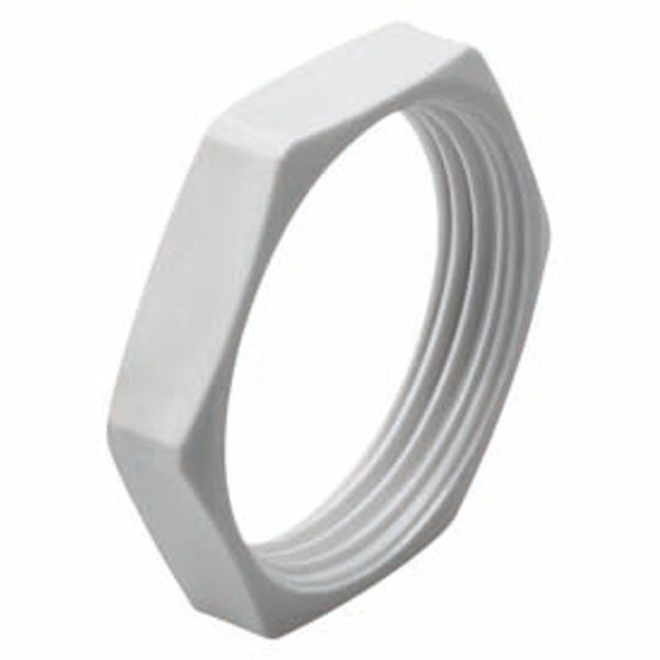 HEXAGONAL FIXING NUT - NYLON - M40 PITCH - GREY RAL 7035 image 2