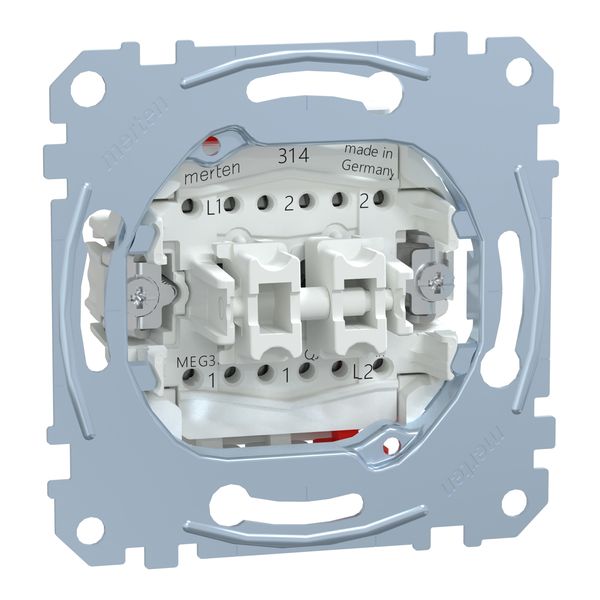 Double changeover switch insert, 1-pole, 10 AX, AC 250 V, plug-in terminals image 1