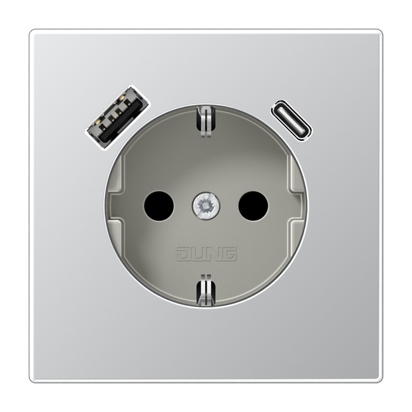 SCHUKO socket with USB type AC AL1520-15CA image 1