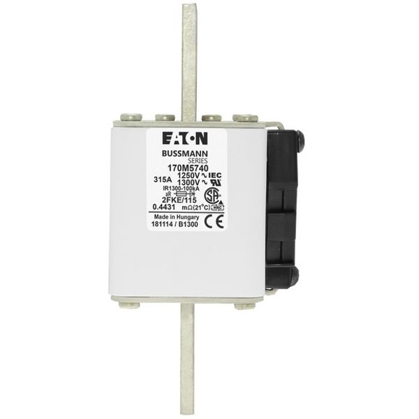 Fuse-link, high speed, 315 A, AC 1250 V, size 2, 61 x 77 x 160 mm, aR, IEC, UL, single indicator image 4