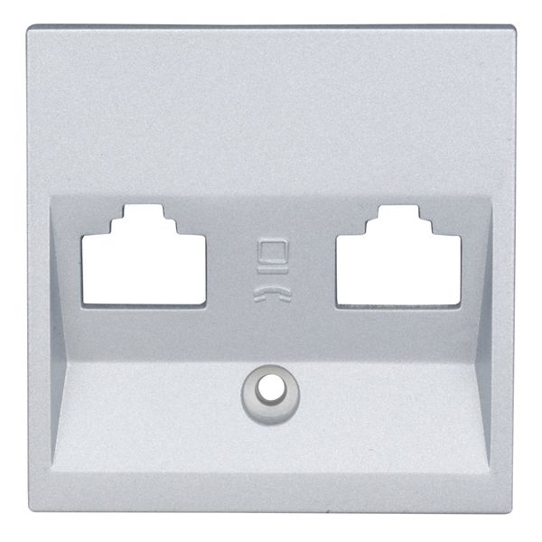 Cover for double data sockets, silver image 2
