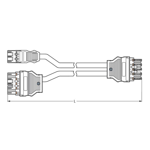 pre-assembled Y-cable Cca 2 x plug/socket black/blue image 7