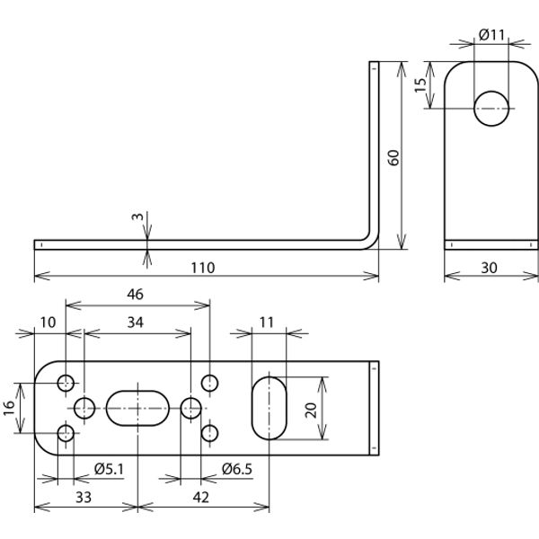 Mounting bracket 90° StSt 110x60x30mm f. DEHNiso image 2