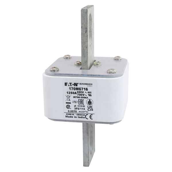 Fuse-link, high speed, 1250 A, AC 690 V, size 3, 67 x 92 x 155 mm, aR, IEC, UL image 5