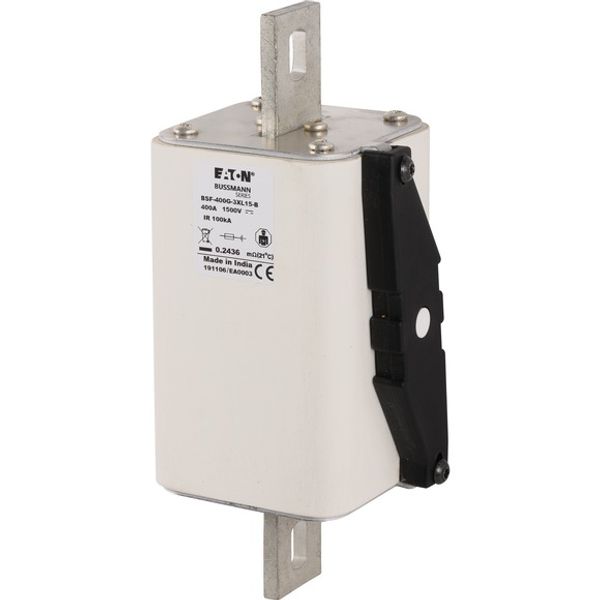 Fuse-link, high speed, 400 A, DC 1500 V, 3L, 74 x 91 x 201 mm, gBat, IEC, bolted connection image 1